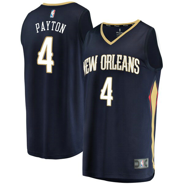 Maillot nba New Orleans Pelicans Icon Edition Homme Elfrid Payton 4 Bleu marin